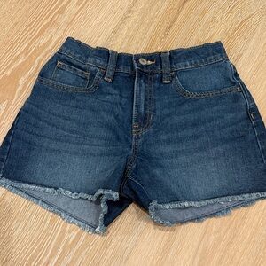 Old Navy Dark Blue Denim Frayed Hem Shorts Girls Size 12